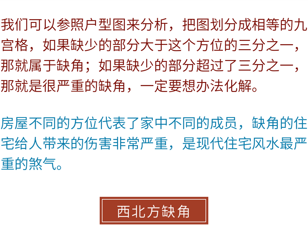 文档介绍：好的宅子来说缺少哪个方位的角都不能