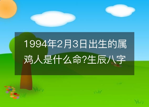 1994年2月3日出生的属鸡人是什么命?生辰八字五行好吗