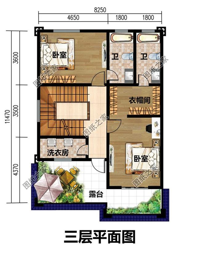 适合农村小面积建的三层别墅设计图以及户型图