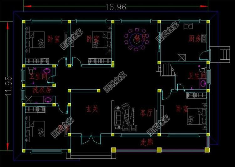 16米南北12米户型图，你家想建几层？