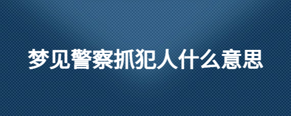 梦见警察抓人好不好，代表着什么?