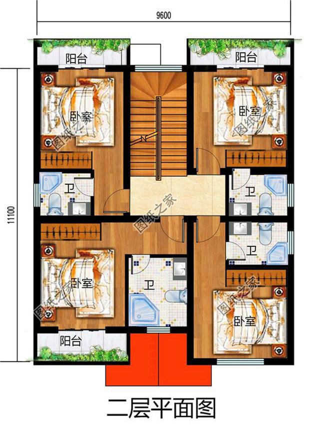 农村二层楼简单大气户型图，美观又实用！