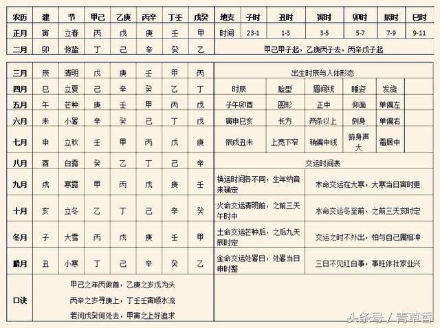 四柱八字排盘基础知识极表格第一节