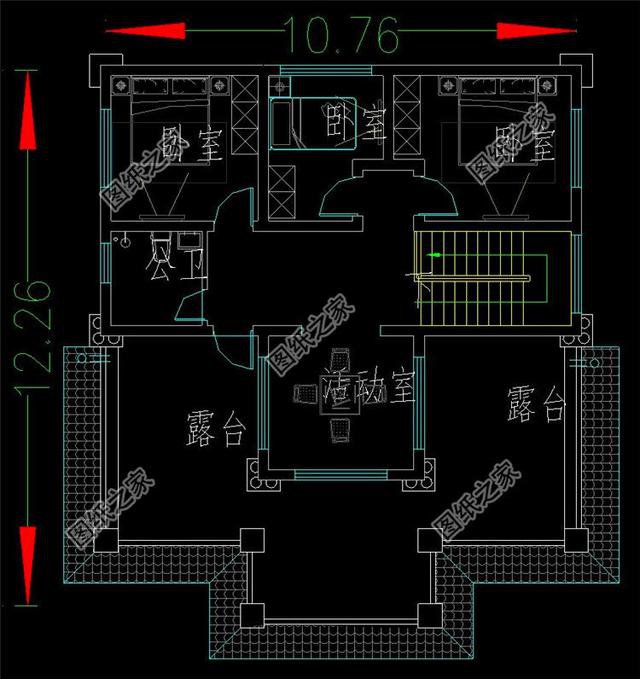 占地120平方米两层半复式农村自建房设计图